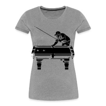 Billiard Player Pixel - Women's Premium Organic T-Shirt - heather grey - Front - Mia (176cm)