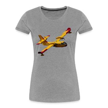 CL-415 - Frauen Premium Bio T-Shirt - Grau meliert - Vorne - Mia (176cm)