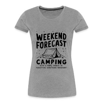 Weekend Camping Forecast - Women's Premium Organic T-Shirt - heather grey - Front - Mia (176cm)