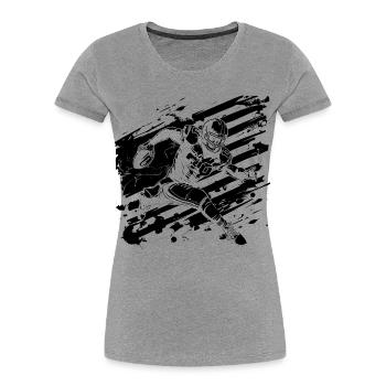 Football Player - Women's Premium Organic T-Shirt - heather grey - Front - Mia (176cm)