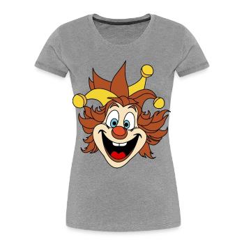 Carnaval Clown Sourire Carnaval Parade Costume - T-shirt bio Premium Femme - gris chiné - Devant - Mia (176cm)