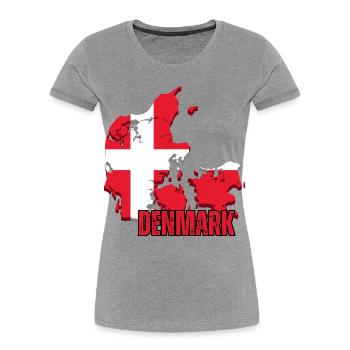 Danish pride, flag of Denmark - Women's Premium Organic T-Shirt - heather grey - Front - Mia (176cm)