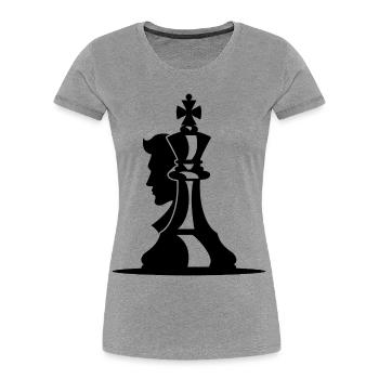 Chess Player Sketch - Women's Premium Organic T-Shirt - heather grey - Front - Mia (176cm)