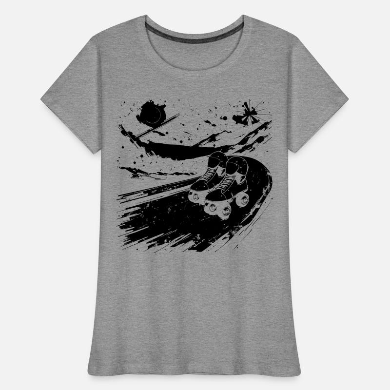 Roller Skating Drawing Women's Premium Organic T-Shirt