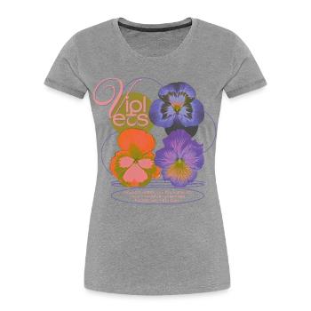 Violets Poem Flower Humor - Frauen Premium Bio T-Shirt - Grau meliert - Vorne - Mia (176cm)