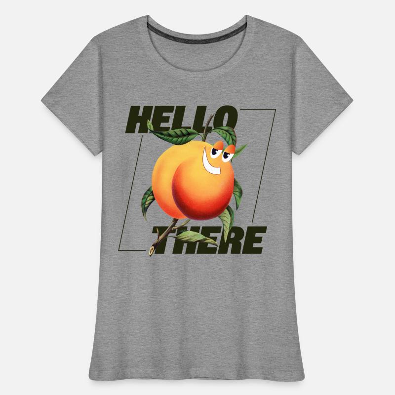 Peach Retro – Déclaration Hello There T-shirt bio Premium Femme