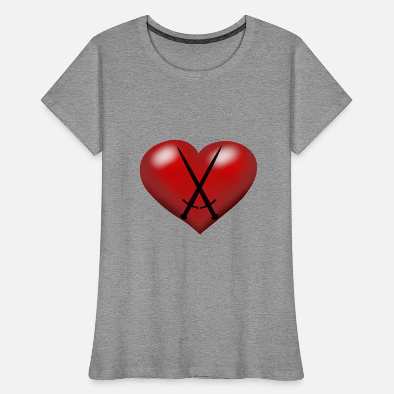 Coeur Coeurs Épées Épée Épéiste T-shirt bio Premium Femme