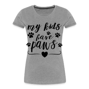 My Kids Have Paws – Pet Parent Statement Design - Women's Premium Organic T-Shirt - heather grey - Front - Mia (176cm)