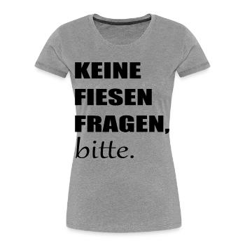 FIESE FRAGEN PRÜFUNG - TEST ABSCHLUSSFRAGEN - Frauen Premium Bio T-Shirt - Grau meliert - Vorne - Mia (176cm)
