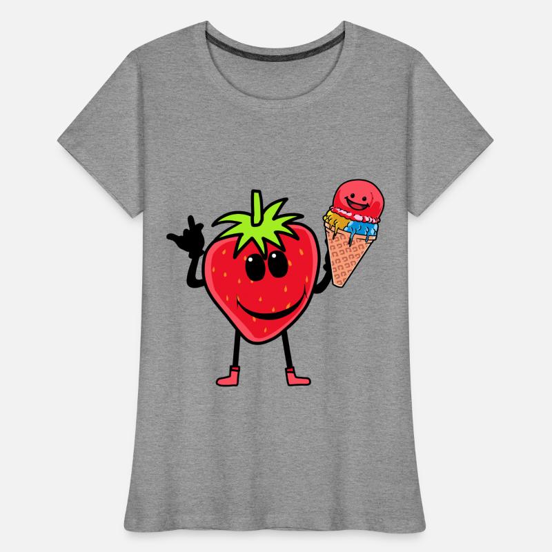 Erdbeerer Erdbeere Eis Eiscrem Eiskrem Kinder Frauen Premium Bio T-Shirt