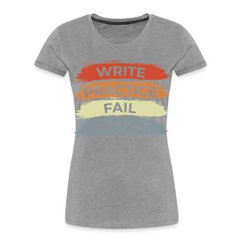 Trompete Motivation - Frauen Premium Bio T-Shirt - Grau meliert - Vorne - Mia (176cm)