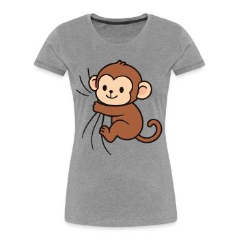 Dear little monkey - Women's Premium Organic T-Shirt - heather grey - Front - Mia (176cm)