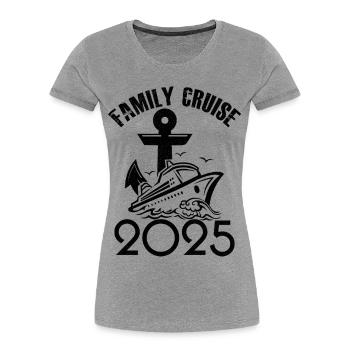 Croisière famille 2025 - T-shirt bio Premium Femme - gris chiné - Devant - Mia (176cm)