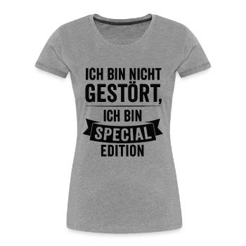 Je suis édition spéciale - T-shirt bio Premium Femme - gris chiné - Devant - Mia (176cm)