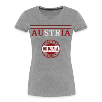 Flag of Austria, Austrian pride - Women's Premium Organic T-Shirt - heather grey - Front - Mia (176cm)