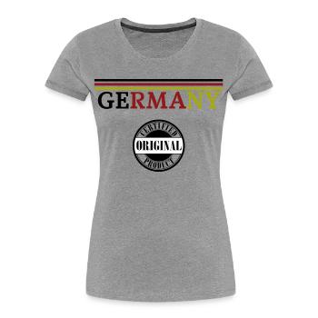 German Pride, Flagge von Deutschland - Frauen Premium Bio T-Shirt - Grau meliert - Vorne - Mia (176cm)