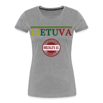 Ich liebe Litauen, litauischer Stolz - Frauen Premium Bio T-Shirt - Grau meliert - Vorne - Mia (176cm)