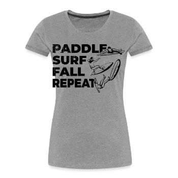 Funny surfer - Women's Premium Organic T-Shirt - heather grey - Front - Mia (176cm)