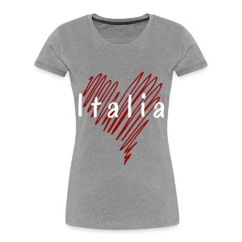 Ich liebe Italien, italienischen Stolz - Frauen Premium Bio T-Shirt - Grau meliert - Vorne - Mia (176cm)
