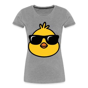 Chick’n’Cool - T-shirt bio Premium Femme - gris chiné - Devant - Mia (176cm)