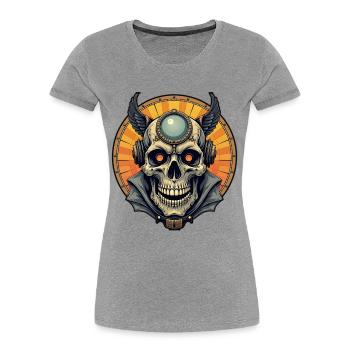The winged skull. - Women's Premium Organic T-Shirt - heather grey - Front - Mia (176cm)