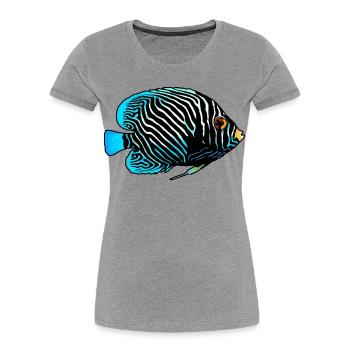 Exotic fish - Women's Premium Organic T-Shirt - heather grey - Front - Mia (176cm)