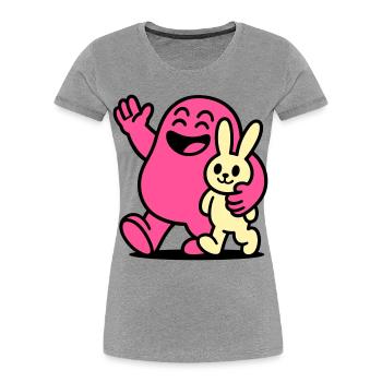 Happy Friends! - Women's Premium Organic T-Shirt - heather grey - Front - Mia (176cm)