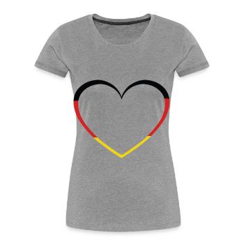 Deutsch Deutschland Herz Herzen Länder Land - Frauen Premium Bio T-Shirt - Grau meliert - Vorne - Mia (176cm)