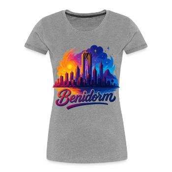 Benidorm City Spain Silhouette Gift - Women's Premium Organic T-Shirt - heather grey - Front - Mia (176cm)