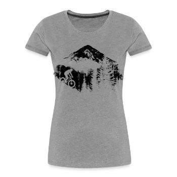 Mountain Biking Sketch - Women's Premium Organic T-Shirt - heather grey - Front - Mia (176cm)