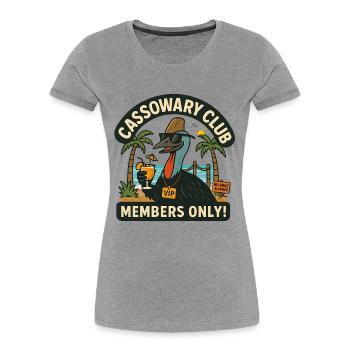 Australia Beach Cassowary Club Members Only  - Women's Premium Organic T-Shirt - heather grey - Front - Mia (176cm)