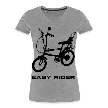 Chopper-Design. - Frauen Premium Bio T-Shirt - Grau meliert - Vorne - Mia (176cm)