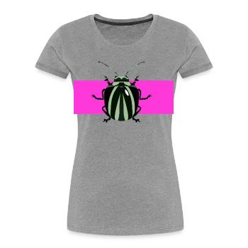 Description abstraite des insectes - T-shirt bio Premium Femme - gris chiné - Devant - Mia (176cm)