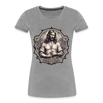 Saint Mary Artistic Illustration - Women's Premium Organic T-Shirt - heather grey - Front - Mia (176cm)