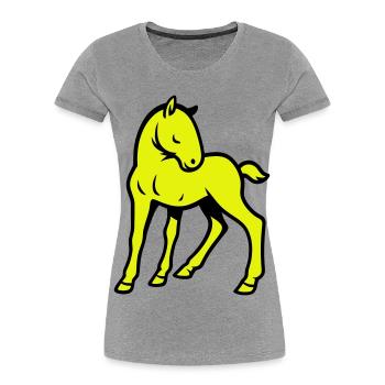 Cute Horse - Frauen Premium Bio T-Shirt - Grau meliert - Vorne - Mia (176cm)