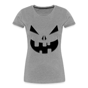 Little Boo – Der freundliche Kürbis - Frauen Premium Bio T-Shirt - Grau meliert - Vorne - Mia (176cm)