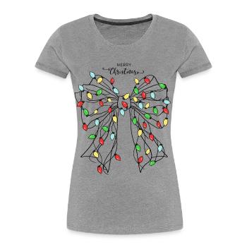 Festliches Weihnachtslicht Schmetterling Design - Frauen Premium Bio T-Shirt - Grau meliert - Vorne - Mia (176cm)