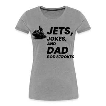 Funny Jet Ski Dad Bod Summer  - Women's Premium Organic T-Shirt - heather grey - Front - Mia (176cm)