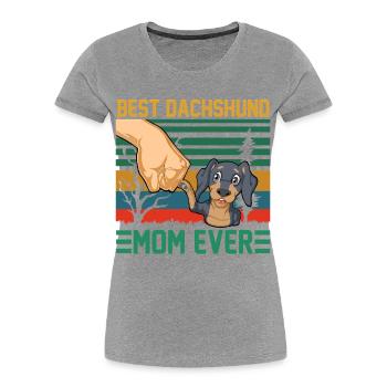 Best Dachshund Mom Ever - Women's Premium Organic T-Shirt - heather grey - Front - Mia (176cm)