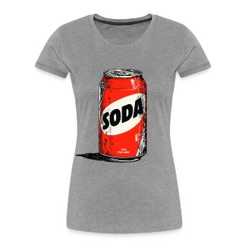 Red Soda Can - Frauen Premium Bio T-Shirt - Grau meliert - Vorne - Mia (176cm)