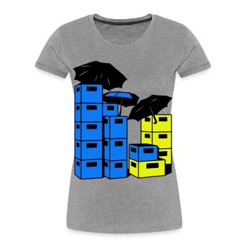 Beer crate art - Women's Premium Organic T-Shirt - heather grey - Front - Mia (176cm)