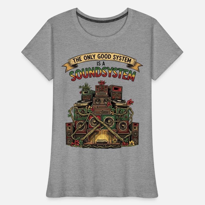 Système de sonorisation Collage Dub Reggae T-shirt bio Premium Femme