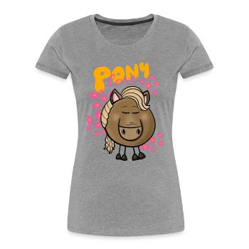Pony Liebe - Frauen Premium Bio T-Shirt - Grau meliert - Vorne - Mia (176cm)