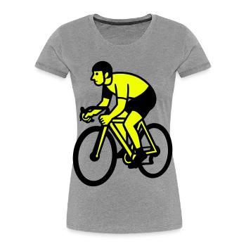 Neonrad Silhouette Radfahrer - Frauen Premium Bio T-Shirt - Grau meliert - Vorne - Mia (176cm)