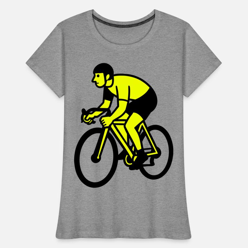 Neon Wheel Silhouette Cyclist Women's Premium Organic T-Shirt