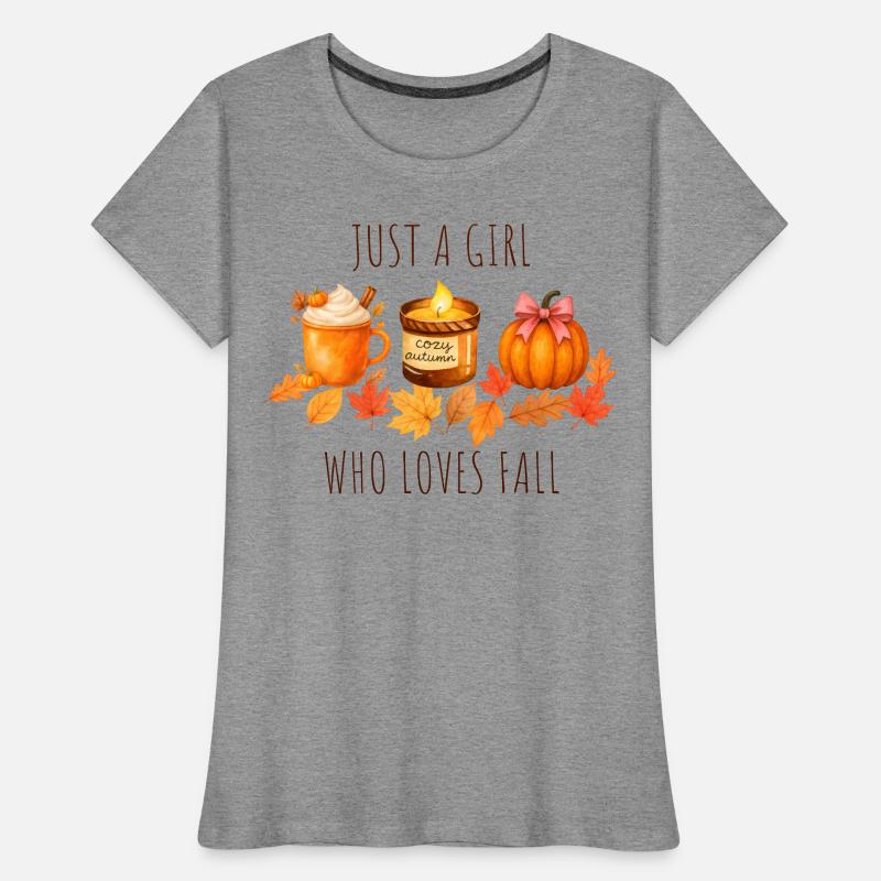 Nur ein Mädchen das Herbst liebt Frauen Premium Bio T-Shirt