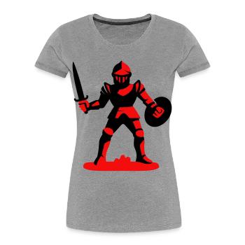 Red Knight - Women's Premium Organic T-Shirt - heather grey - Front - Mia (176cm)