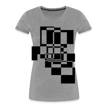 Abstrakte Formen und Muster Geschenk - Frauen Premium Bio T-Shirt - Grau meliert - Vorne - Mia (176cm)