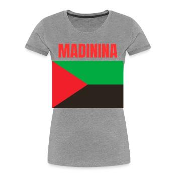 T-shirt Madinina drapeau Martinique - T-shirt bio Premium Femme - gris chiné - Devant - Mia (176cm)