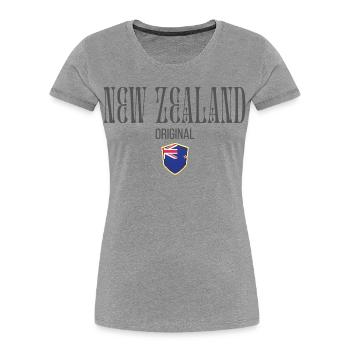 New Zealand Original, New Zealand Pride - Women's Premium Organic T-Shirt - heather grey - Front - Mia (176cm)